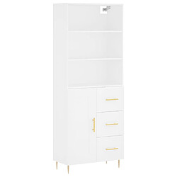 vidaXL Buffet haut Blanc 69,5x34x180 cm Bois d'ingénierie