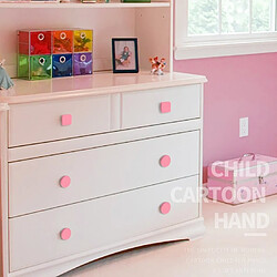 Wewoo Poignée d'armoire 5 PCS Rose Cube Motif Antichoc Moderne Dessin Animé Enfants Tiroir De Cabinet pas cher