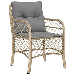 Avis vidaXL Chaises de jardin avec coussins lot de 2 mélange beige rotin