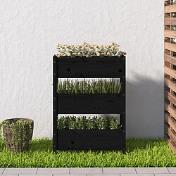 Avis Maison Chic Jardinière,Bac à fleurs - pot de fleur Noir 77x25x104,5 cm Bois massif de pin -GKD75669