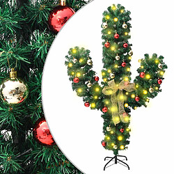 vidaXL Cactus de Noël avec support et LED Vert 210 cm PVC