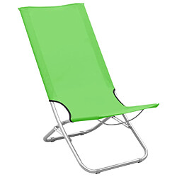 vidaXL Chaises de plage pliables lot de 2 Vert Tissu