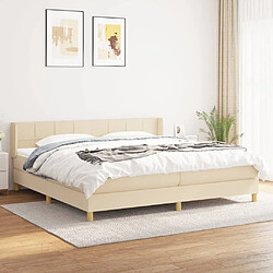 Maison Chic Lit Adulte - Lit simple Lit à sommier tapissier avec matelas moelleux - Meuble de Chambre - Crème 200x200 cm Tissu -MN76717