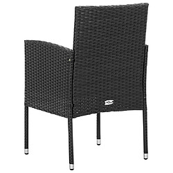 Acheter vidaXL Chaises de jardin 4 pcs Résine tressée Noir