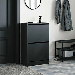 Avis Maison Chic Armoire à chaussures | Meuble de rangement à chaussures Meuble d'Entrée noir 60x34x96,5 cm bois d'ingénierie -MN93690