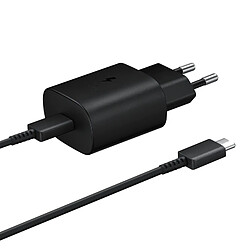 Chargeur Secteur USB-C Samsung Original 25W Câble USB-C Power Delivery 3.0 Noir