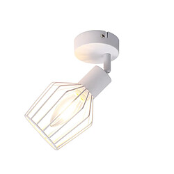 NETTLIFE Spot de Plafond E14 - métal, lampe de couloir industrielle pivotante à 350°, applique murale pour couloir et salon,blanc 