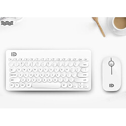 Ensemble De Clavier Sans Fil Souris Mini Clavier Silencieux Pour Bureau Blanc