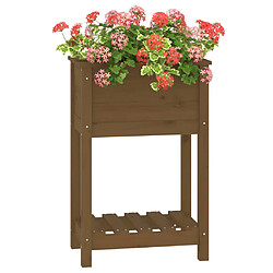 Acheter Maison Chic Jardinière,Bac à fleurs - pot de fleur avec étagère Marron miel 54x34,5x81 cm Bois de pin -GKD80127