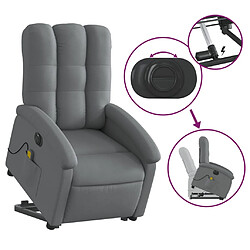 Acheter vidaXL Fauteuil inclinable de massage électrique Gris foncé Tissu