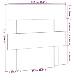 Acheter vidaXL Tête de lit Gris 93,5x3x81 cm Bois massif de pin