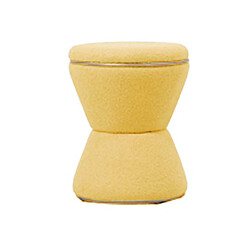 LEITMOTIV Pouf en tissu teddy Gustar jaune ocre.