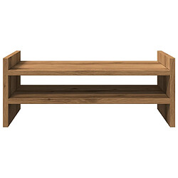 Avis vidaXL Support de moniteur chêne artisanal 50x27x20 cm bois ingénierie