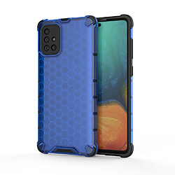 Coque en TPU peau de nid d'abeille hybride antichoc bleu pour votre Samsung Galaxy A71