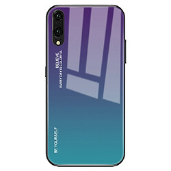 Wewoo Coque Pour Huawei P20 Gradient Color Glass Case Violet