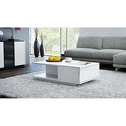 Avis VIVALDI Table basse Diver Blanc brillant 90 cm