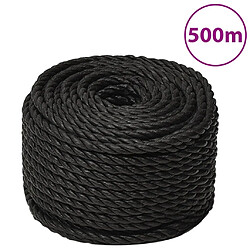 vidaXL Corde de travail Noir 10 mm 500 m polypropylène