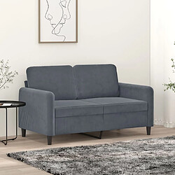 Maison Chic Canapé à 2 places,Sofa de Salon,Canapé droit Gris foncé 120 cm Velours -GKD422555