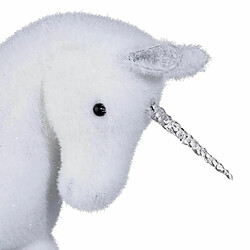 Statuette Déco Licorne Paillettes 38cm Blanc