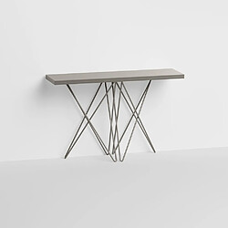 Inside 75 Table console extensible HERMES stratifié gris tourterelle acier gris tourterelle 115cm