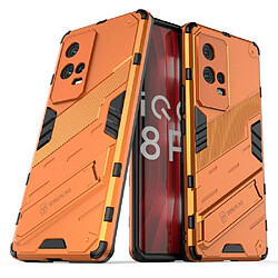 Coque en TPU antichoc, avec béquille orange pour votre Vivo iQOO 8 Pro