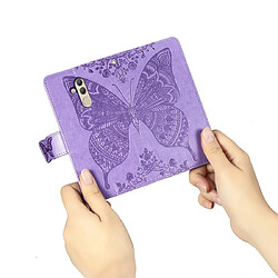 Wewoo Housse Coque Étui en cuir à rabat horizontal Butterfly Love Flowers pour Huawei Mate 20 Liteavec support et emplacements cartes et porte-monnaie violet clair