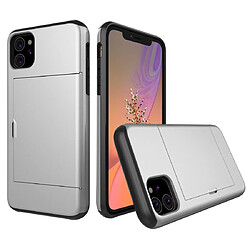 Wewoo Coque Rigide Étui de protection antichoc armure robuste avec fente pour carte iPhone 11 argent