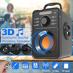 Universal Haut-parleur Bluetooth sans fil Heavy Bass stéréo surround Sound Portable Music Player avec FM TF