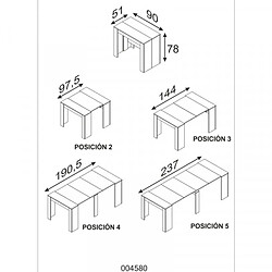 Avis Dansmamaison Table extensible 51/237 cm Blanc - GIO