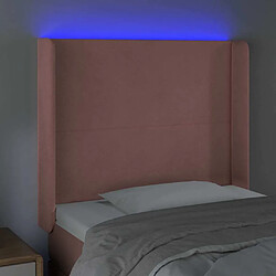 Acheter Maison Chic Tête de lit scandinave à LED,meuble de chambre Rose 93x16x118/128 cm Velours -MN10197