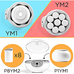 Acheter P8YM2 8 Pots en céramique de 125 ml compatible avec yaourtière YM1 et YM2 de Duronic