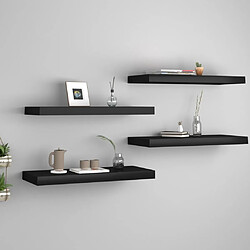 Maison Chic Lot de 4 Étagères murales,Étagère Rangement flottate noir 60x23,5x3,8 cm MDF -MN85648