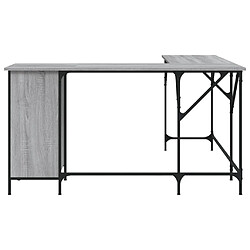 Helloshop26 Bureau table poste de travail meuble d'ordinateur informatique étude sonoma 141 x 141 x 75 cm bois d'ingénierie gris 02_0023961