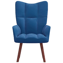 Maison Chic Chaise de relaxation | Fauteuil relax Bleu Velours -GKD43447