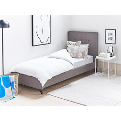 Beliani Lit en tissu gris avec cadre 90 x 200 cm AMBASSADOR