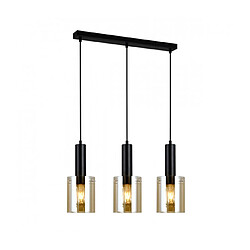 Luminaire Center Suspension moderne Sardo Noir et ambre