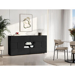 Vente-Unique Buffet CALISTO - LEDs - 2 portes & 2 tiroirs - Anthracite laqué