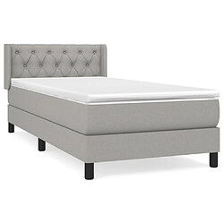 vidaXL Sommier à lattes de lit avec matelas Gris clair 80x200 cm Tissu