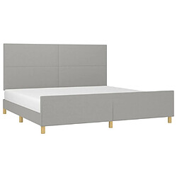 Avis Maison Chic Lit adulte - Cadre Structure de lit avec tête de lit Contemporain Gris clair 200x200 cm Tissu -MN41558