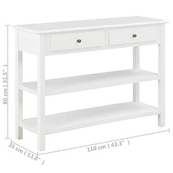 vidaXL Buffet Blanc 110x35x80 cm MDF pas cher