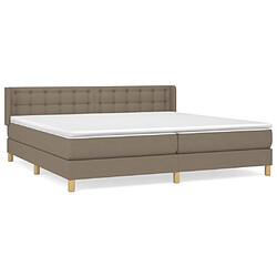 vidaXL Sommier à lattes de lit avec matelas Taupe 180x200 cm Tissu