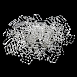 100 Pièces En Plastique Soutien-gorge Lingerie Sangle Clips Crochet Curseur Boucle 15mm Clair