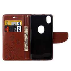 Acheter Wewoo Coque marron pour BQ Aquaris X5 Plus Butterflies Love Fleurs Gaufrage Housse en cuir Flip horizontale avec support et Slots de cartes Portefeuille & Longe