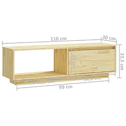 vidaXL Meuble TV 110x30x33,5 cm Bois de pin massif pas cher