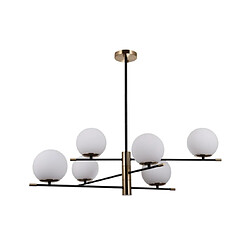 Luminaire Center Suspension Stelia Verre,acier,aluminium Bronze antique, noir mat