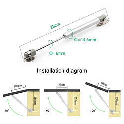 Acheter Wewoo Support de gaz pour armoire à 5 PCSamortisseur de tige hydrauliquemontant télescopique10 pouces 100N 10kg