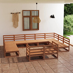 Maison Chic Salon de jardin 11 pcs - Table et chaises d'extérieur - Mobilier/Meubles de jardin Moderne bois de pin massif -MN55700