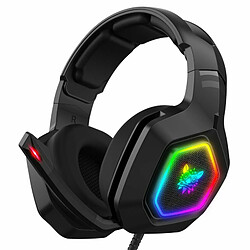 Onikuma K10 Gaming Headphones Rgb Lights Microphone Antibruit Casque Filaire Noir 