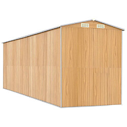 Acheter Helloshop26 Abri de jardin cabane cabanon maison de stockage remise extérieur hangar outils robuste clair 192 x 606 x 223 cm acier galvanisé marron 02_0022307