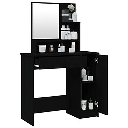 Acheter vidaXL Coiffeuse avec miroir noir 86,5x35x136 cm